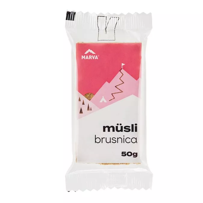 MARVA MÜSLI energetická tyčinka, 50 g, brusnica