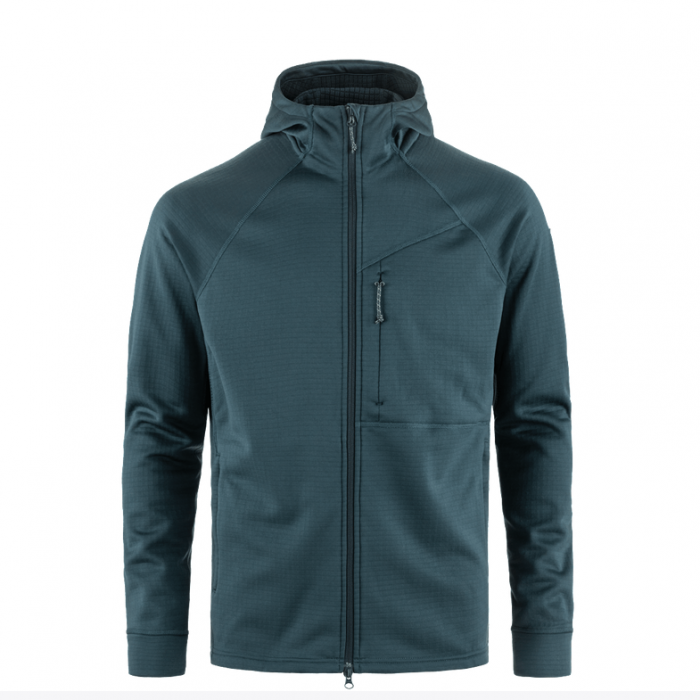 Fjällräven Abisko Grid Fleece Hoodie Mountain Blue